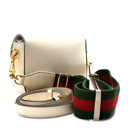 Gucci Azalea Calfskin Web Mini Horsebit 1955 Shoulder Bag Mystic White 2 of 9