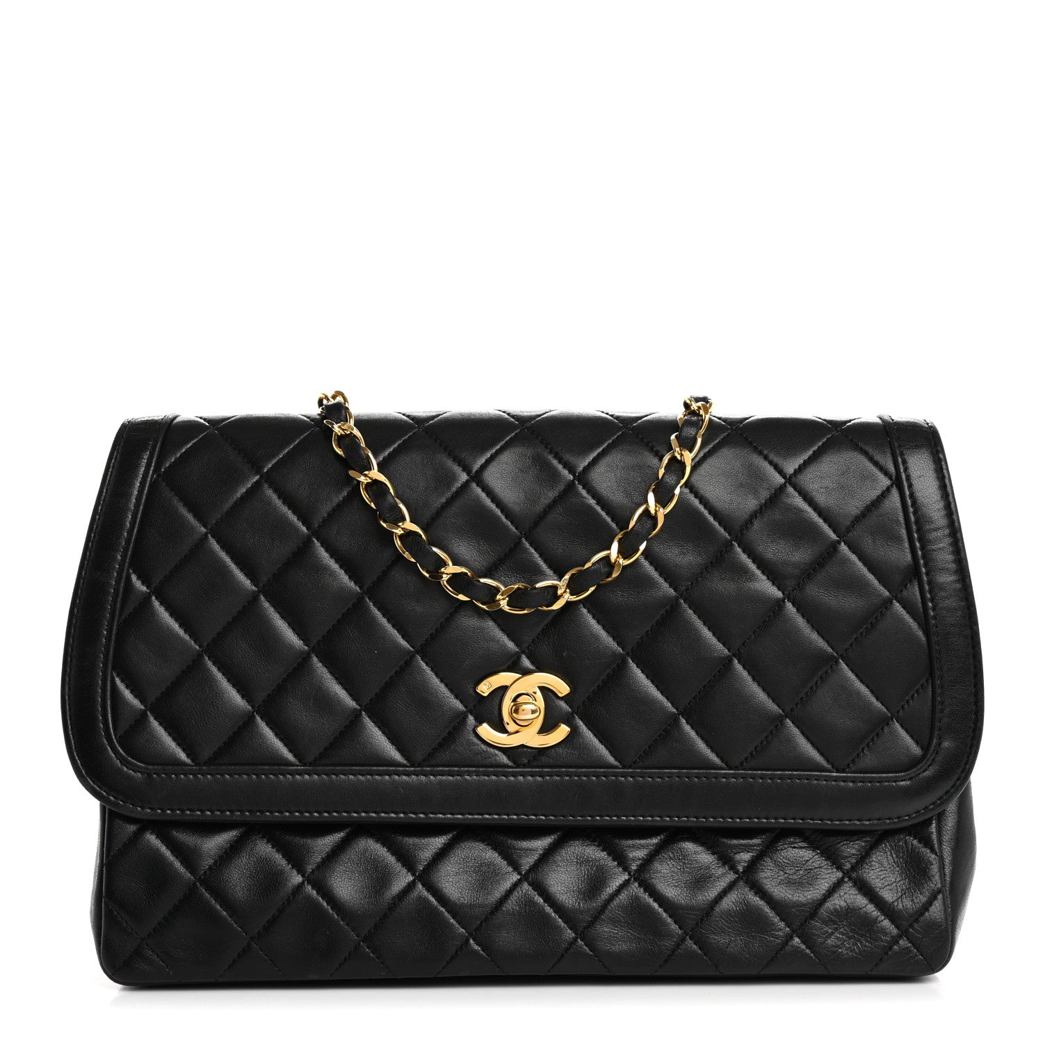 Chanel Lambskin Quilted Medium Single Flap Black 1 of 17