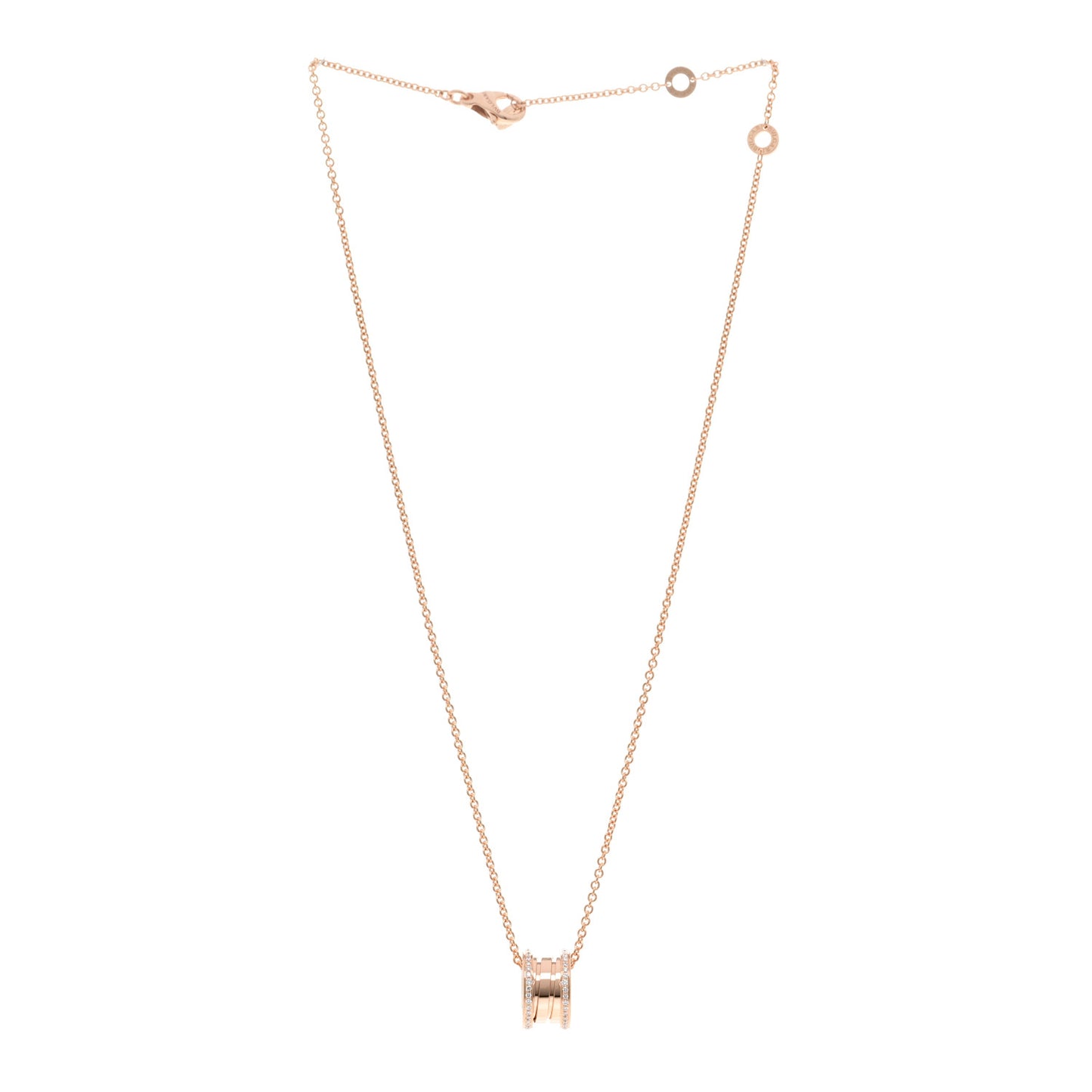 18K Rose Gold Diamond B.Zero1 Pendant Necklace