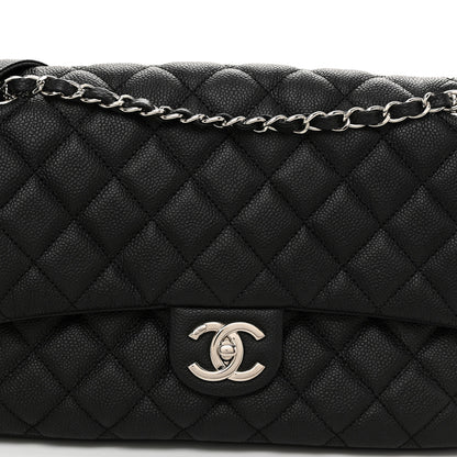 Chanel Caviar Quilted Jumbo Easy Flap Black 8 of 11