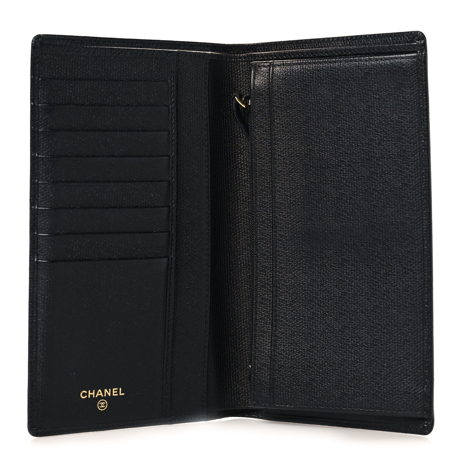 Chanel Grained Calfskin CC Button Yen Wallet Black 5 of 9