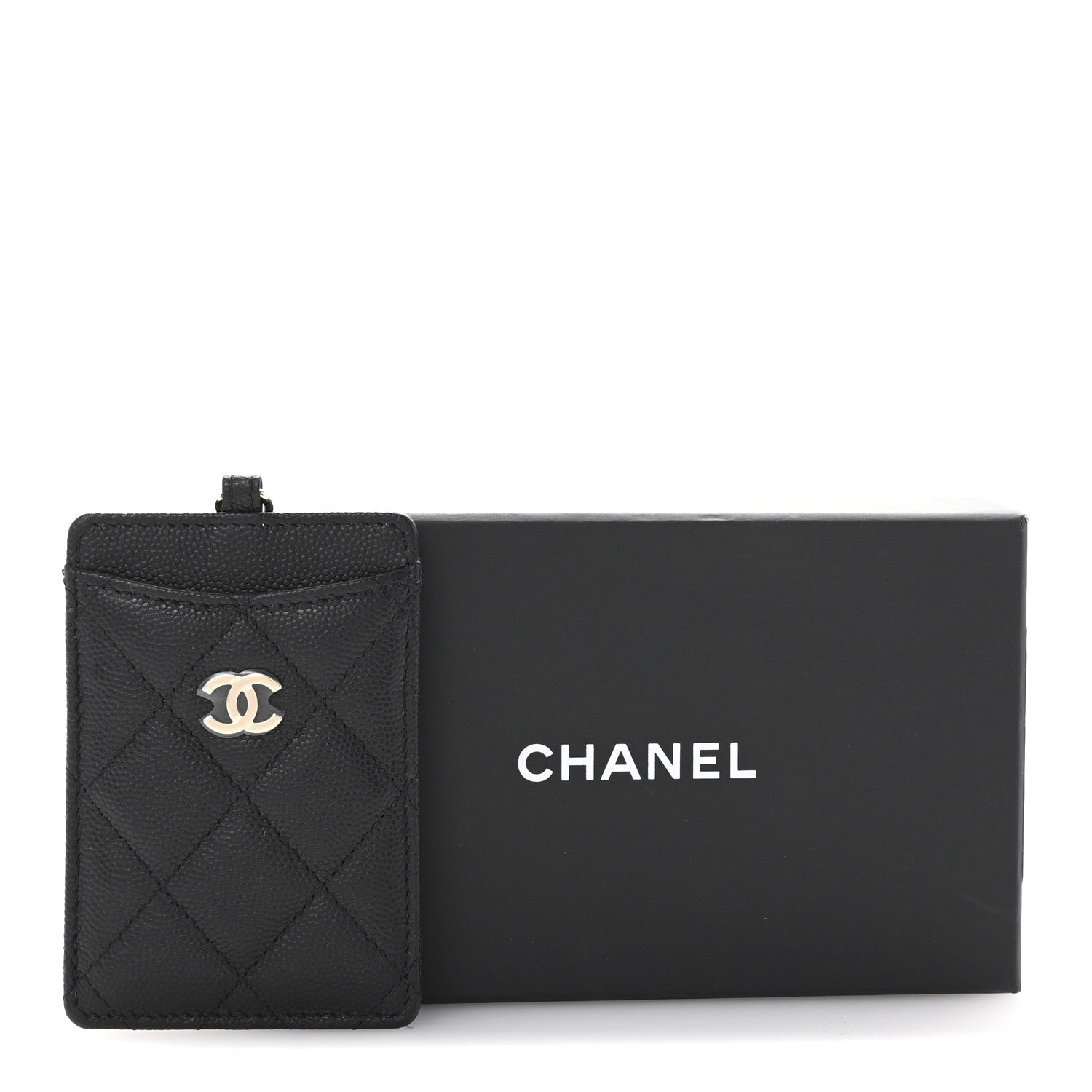 Chanel Caviar Quilted Card Holder On Chain Black 10 of 10