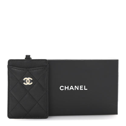 Chanel Caviar Quilted Card Holder On Chain Black 10 of 10