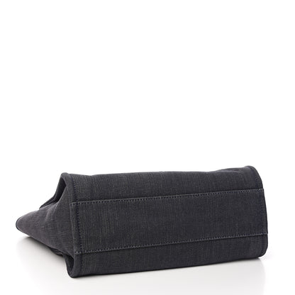 Chanel Denim Small Deauville Tote Dark Blue 3 of 9