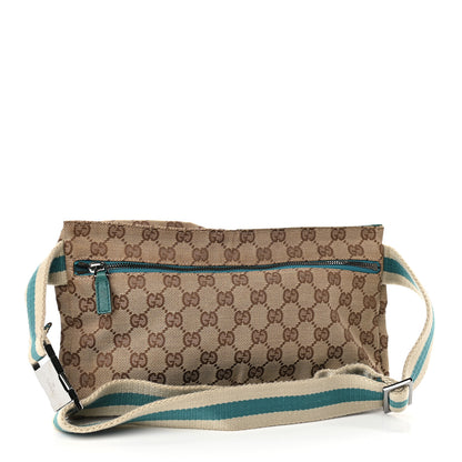 Gucci GG Monogram Web Double Pocket Belt Bag Turquoise 2 of 7