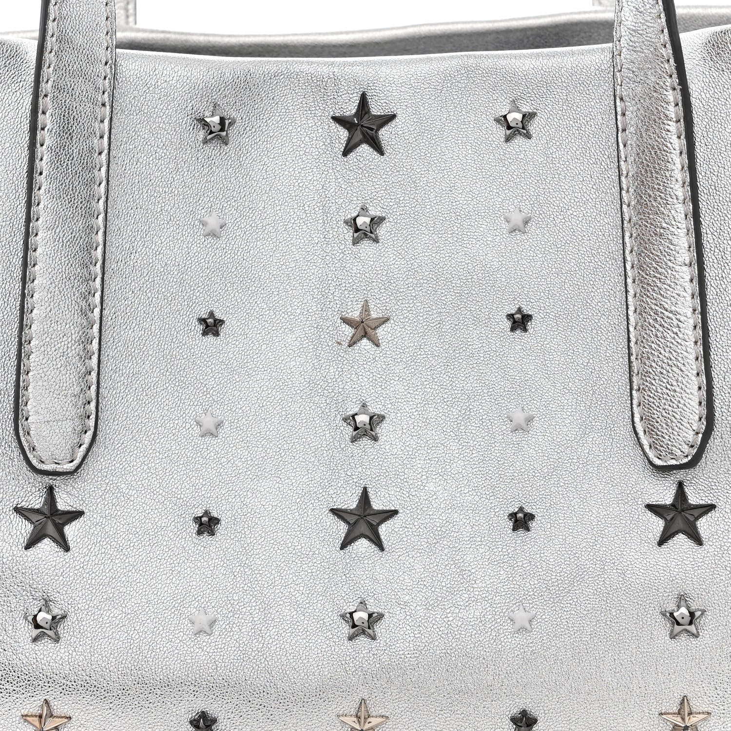 Jimmy Choo Metallic Nappa Small Star Studded Sofia Tote Silver Mix 8 of 10