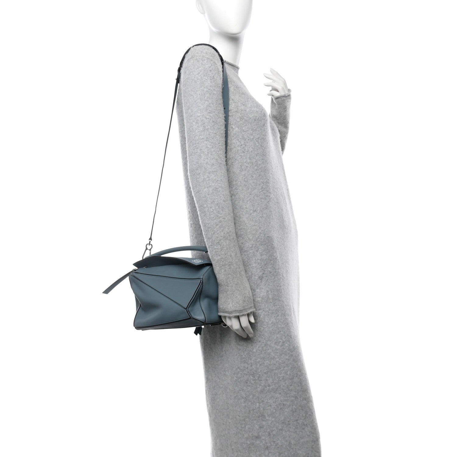 Loewe Calfskin Small Puzzle Bag Stone Blue 2 of 14