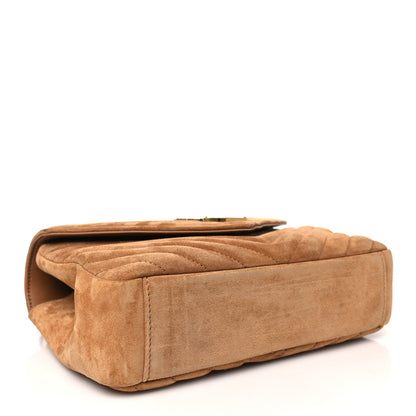Saint Laurent Suede Matelasse Chevron Monogram Medium College Bag Cinnamon 4 of 10