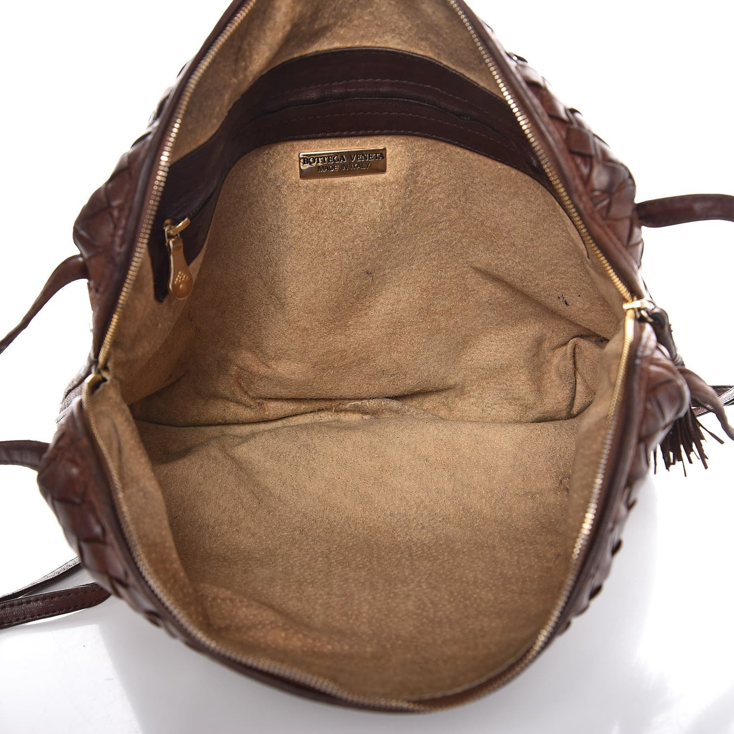 Nappa Intrecciato Crossbody Bag Brown