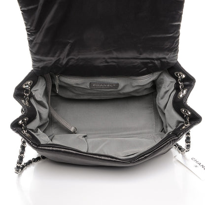 Chanel Nylon Quilted Tweed Stitch Bubble Flap Black 5 of 7