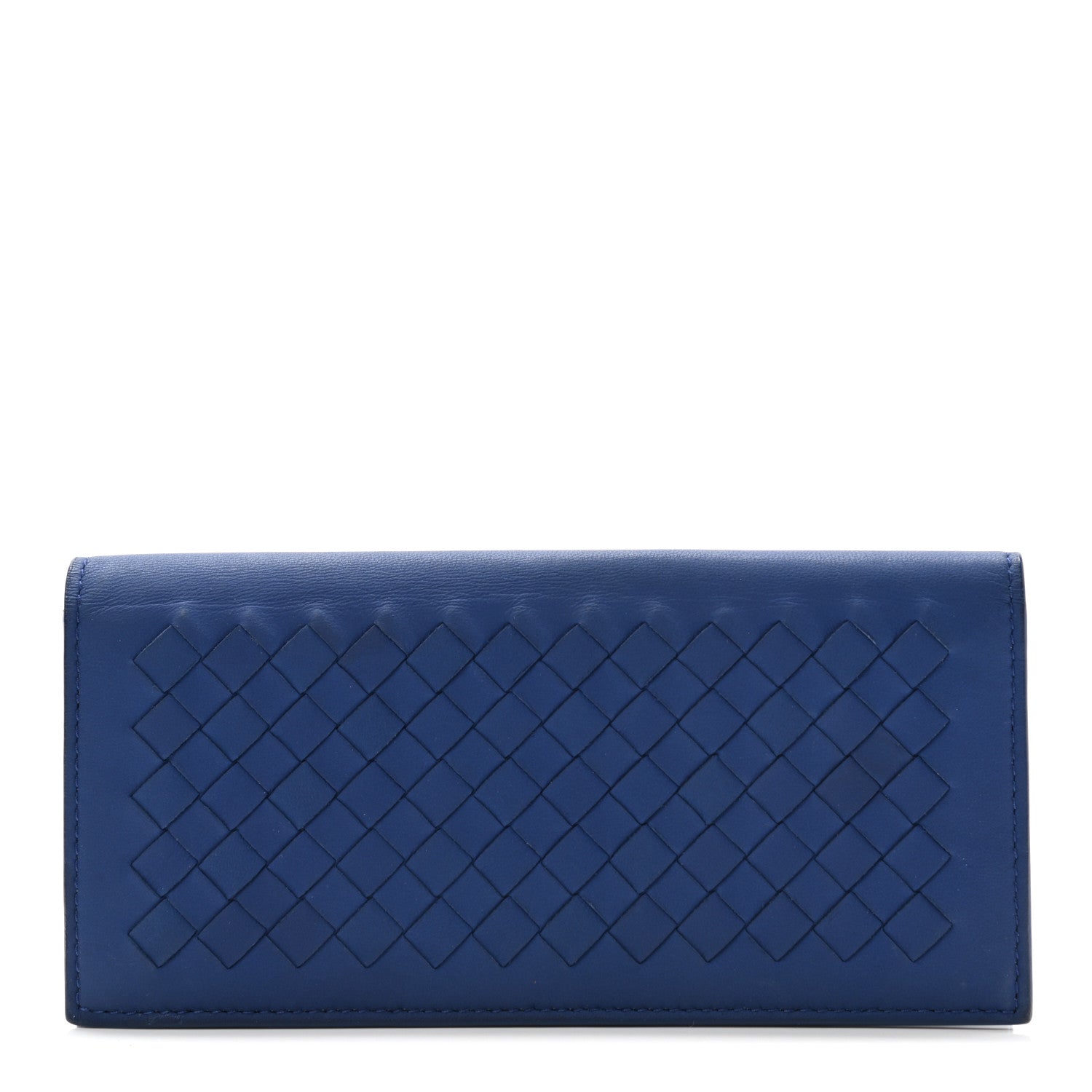 Bottega Veneta Nappa Intrecciato Continental Flap Wallet Blue 1 of 9