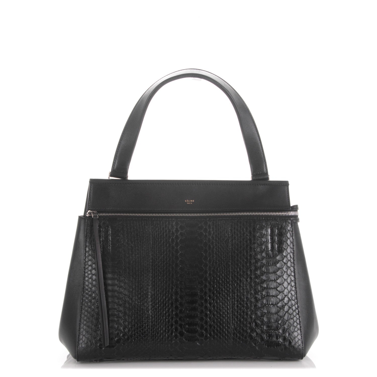 Celine Python Smooth Calfskin Medium Edge Shoulder Bag Black 1 of 6