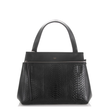 Celine Python Smooth Calfskin Medium Edge Shoulder Bag Black 1 of 6