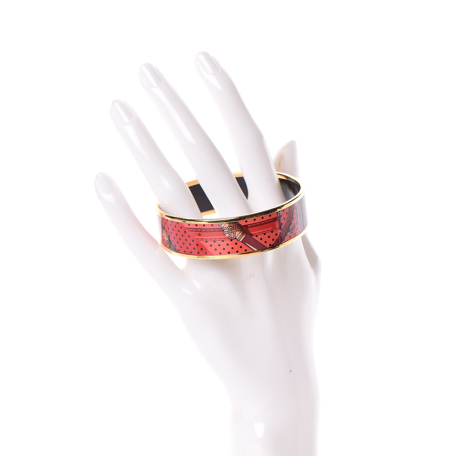 Hermes Enamel Printed Wide Clic Clac A Pois Bracelet 65 Monorouge 2 of 5