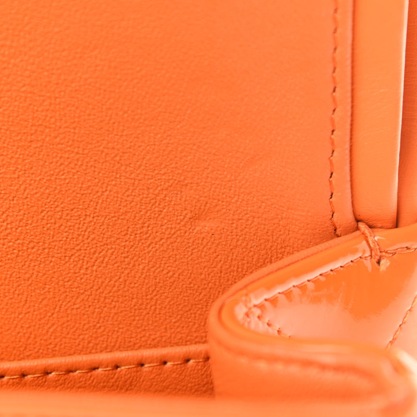 Patent Quilted Jumbo Double Flap Orange