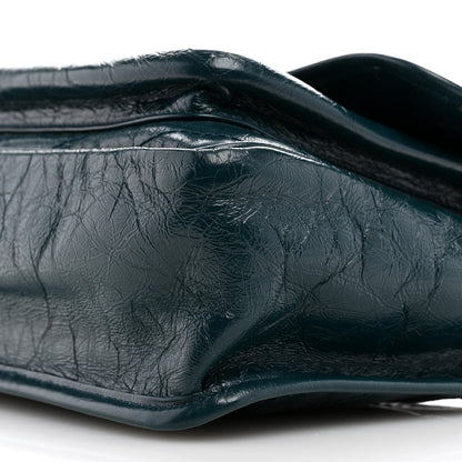 Saint Laurent Crinkled Calfskin Matelasse Monogram Medium Niki Chain Satchel Peacock Green 10 of 12