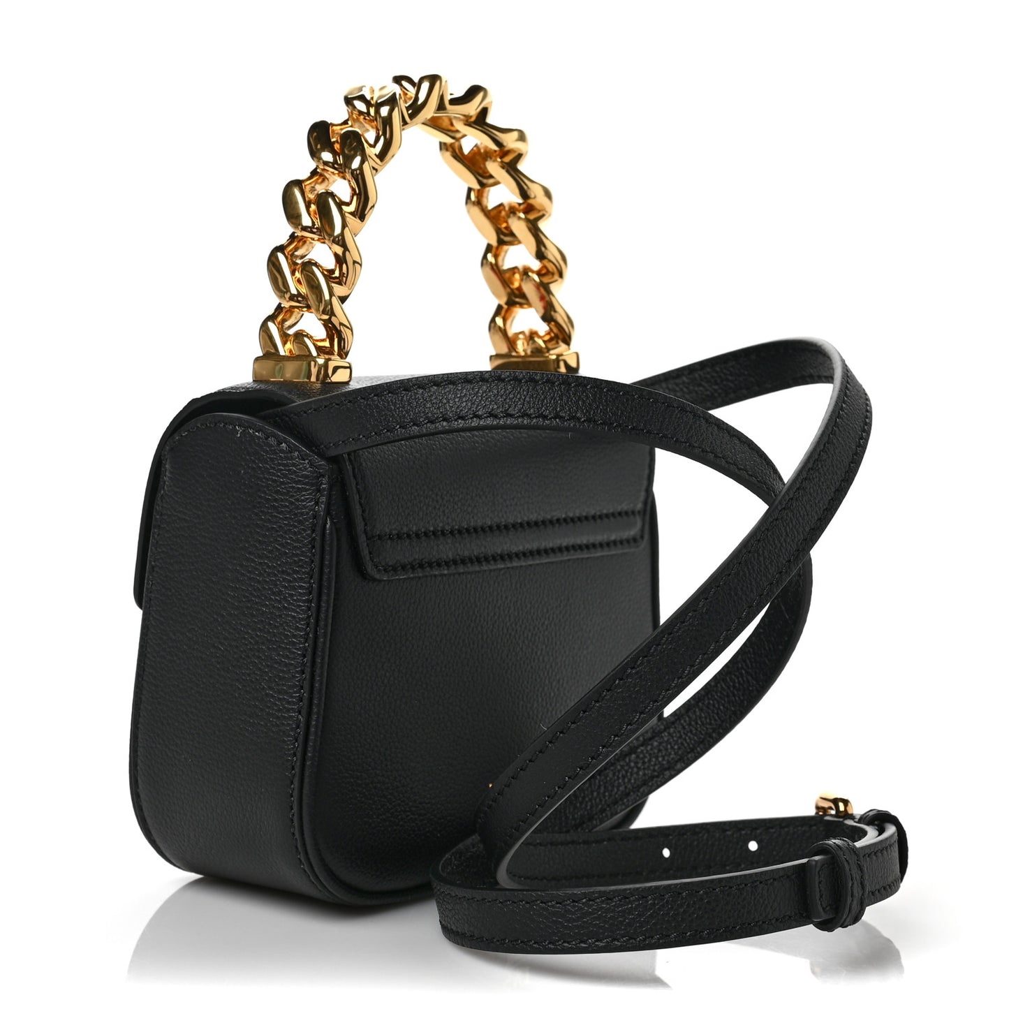 Grained Calfskin Mini La Medusa Bag Black