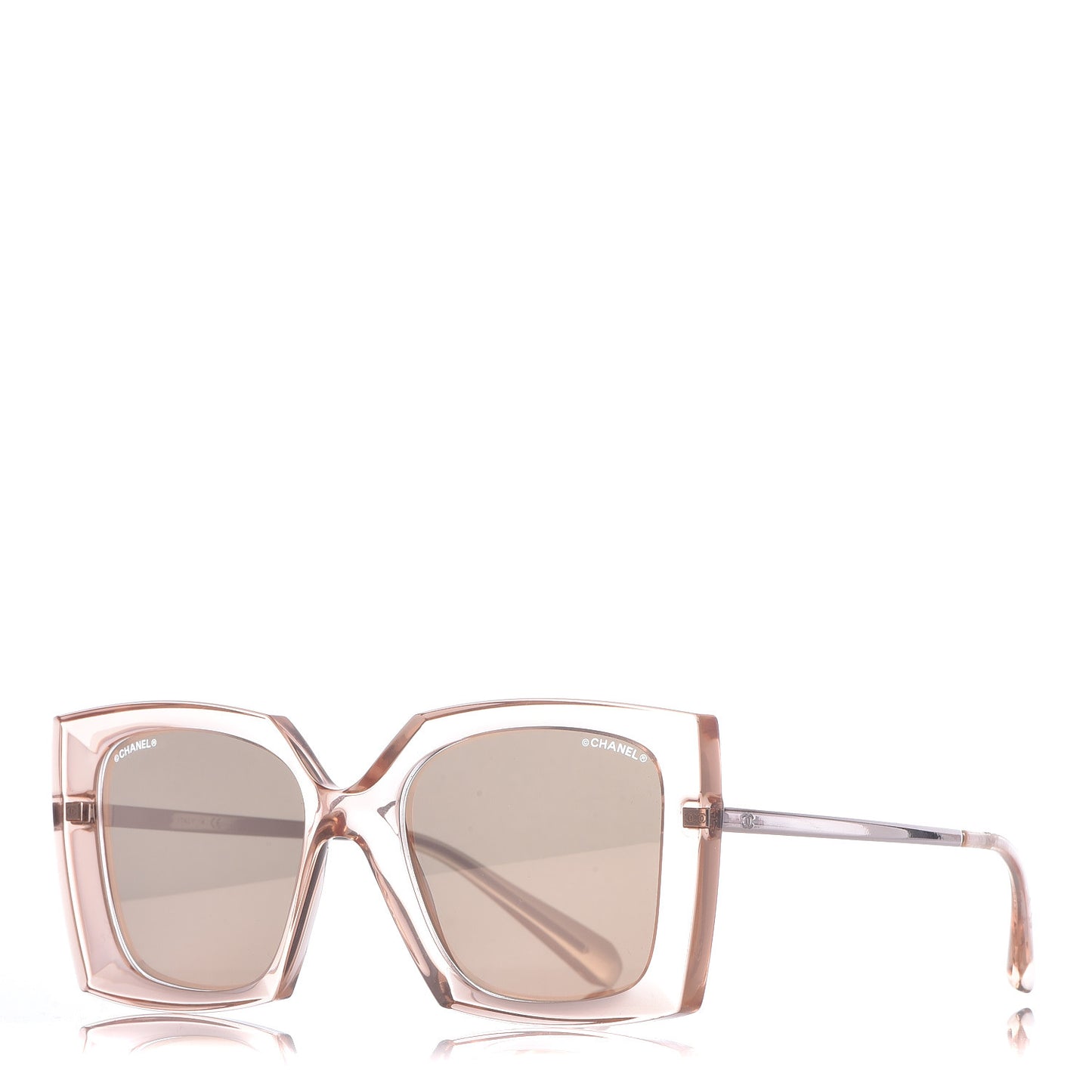 18K Pink Gold Mirror Square Sunglasses 6051 Pink