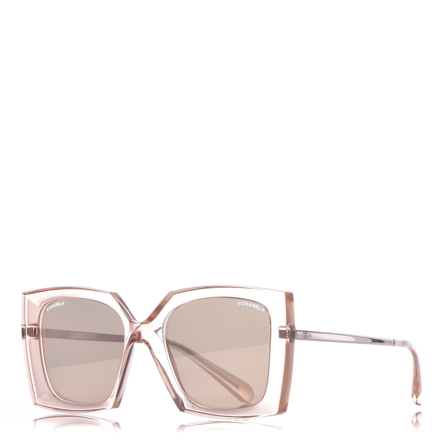 Chanel 18K Pink Gold Mirror Square Sunglasses 6051 Pink 1 of 7