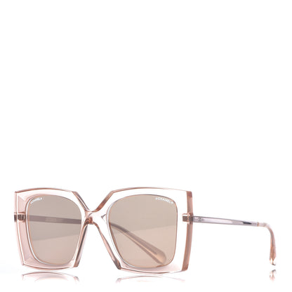 Chanel 18K Pink Gold Mirror Square Sunglasses 6051 Pink 1 of 7