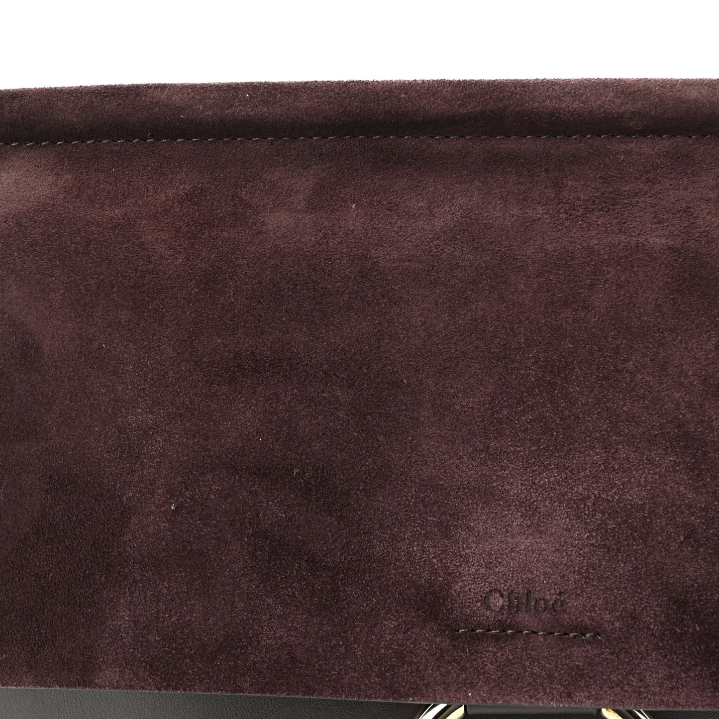 Calfskin Suede Medium Faye Shoulder Bag Carbon Brown