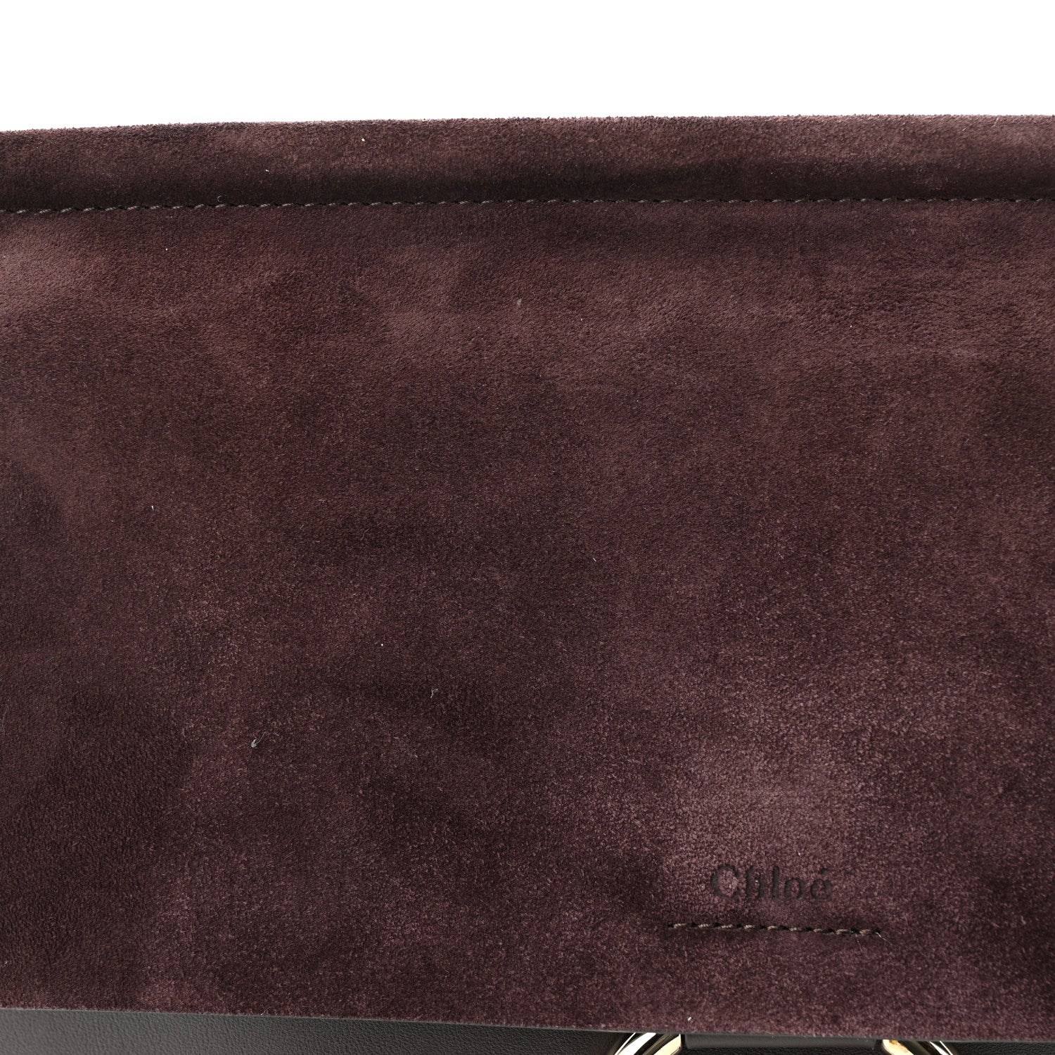 Chloe Calfskin Suede Medium Faye Shoulder Bag Carbon Brown 12 of 12