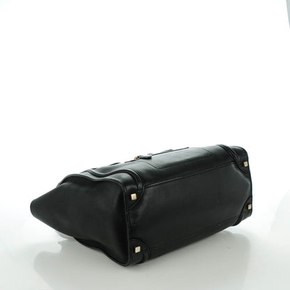 Celine Drummed Calfskin Shoulder Luggage Black 4 of 8