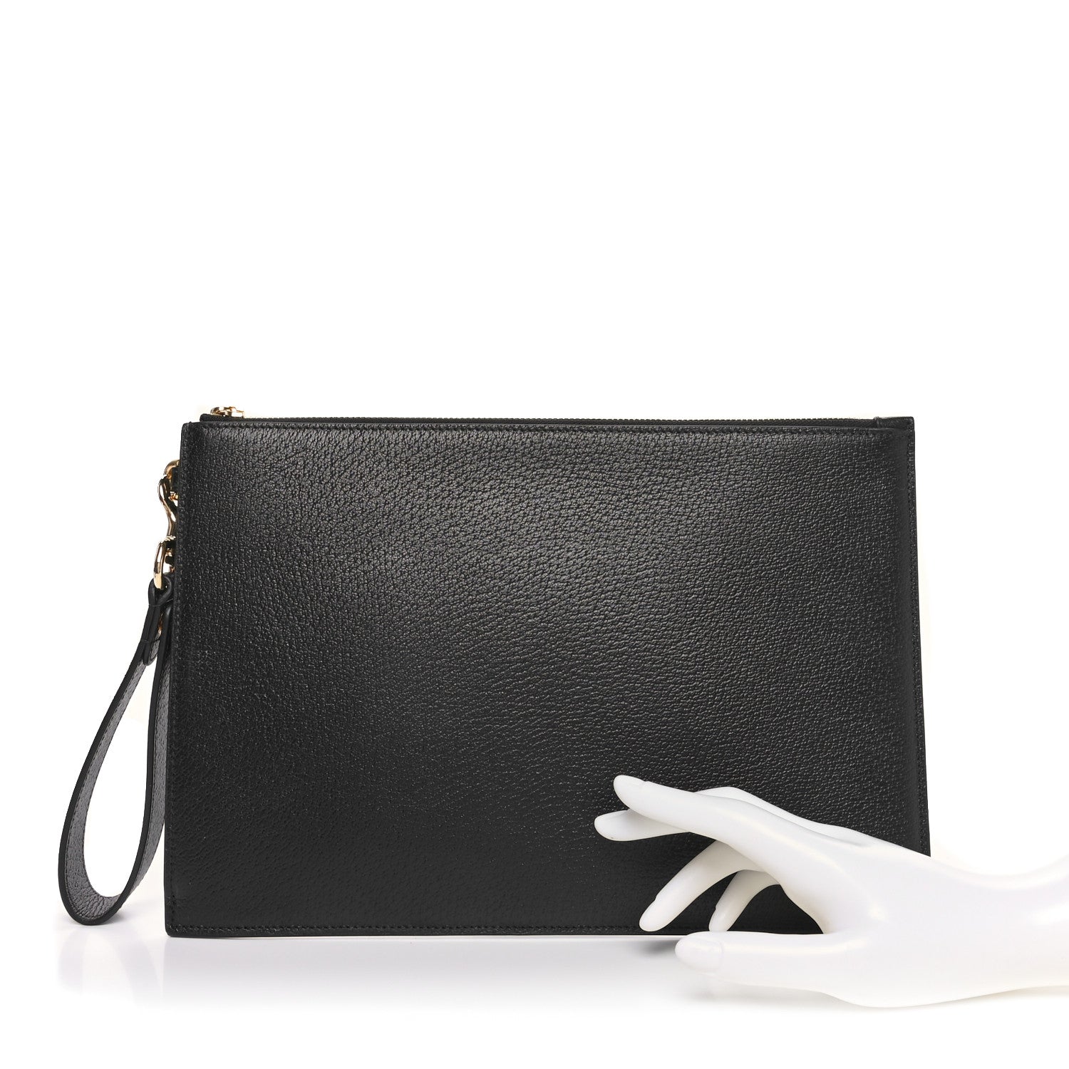 Gucci Calfskin Horsebit 1955 Wristlet Pouch Black 2 of 8