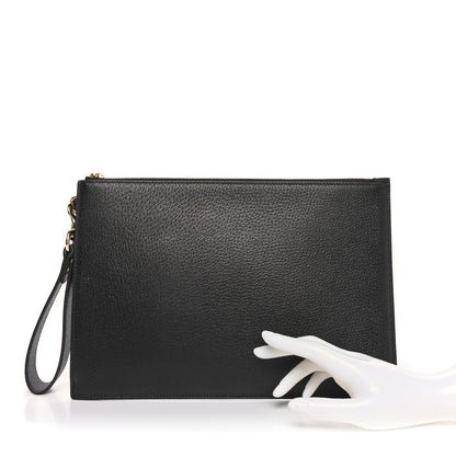 Gucci Calfskin Horsebit 1955 Wristlet Pouch Black 2 of 8