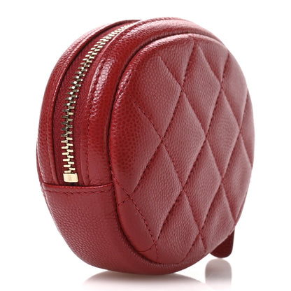 Chanel Caviar Quilted Zip Around Classic Coin Purse Red 3 of 8