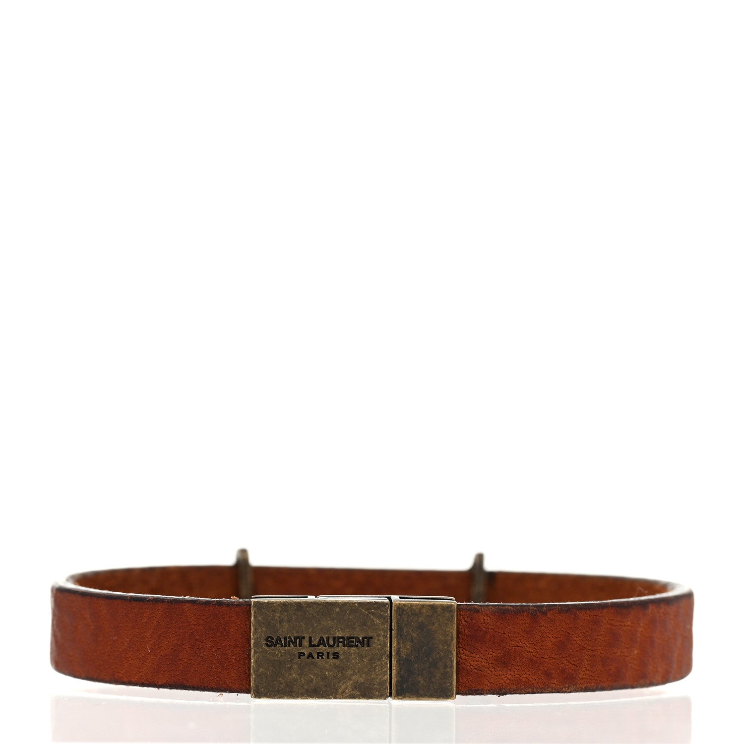 Saint Laurent Vegetable Tanned Calfskin Opyum Bracelet L Dark Brown Chocolate 3 of 5