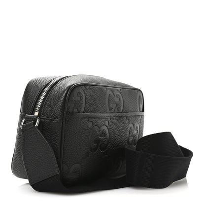 Gucci Piuma Calfskin Jumbo GG Embossed Medium Messenger Bag Black 3 of 10