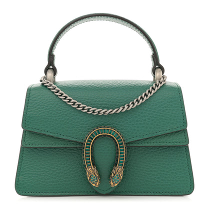 Gucci Dollar Calfskin Crystal Mini Dionysus Top Handle Bag Emerald 1 of 13