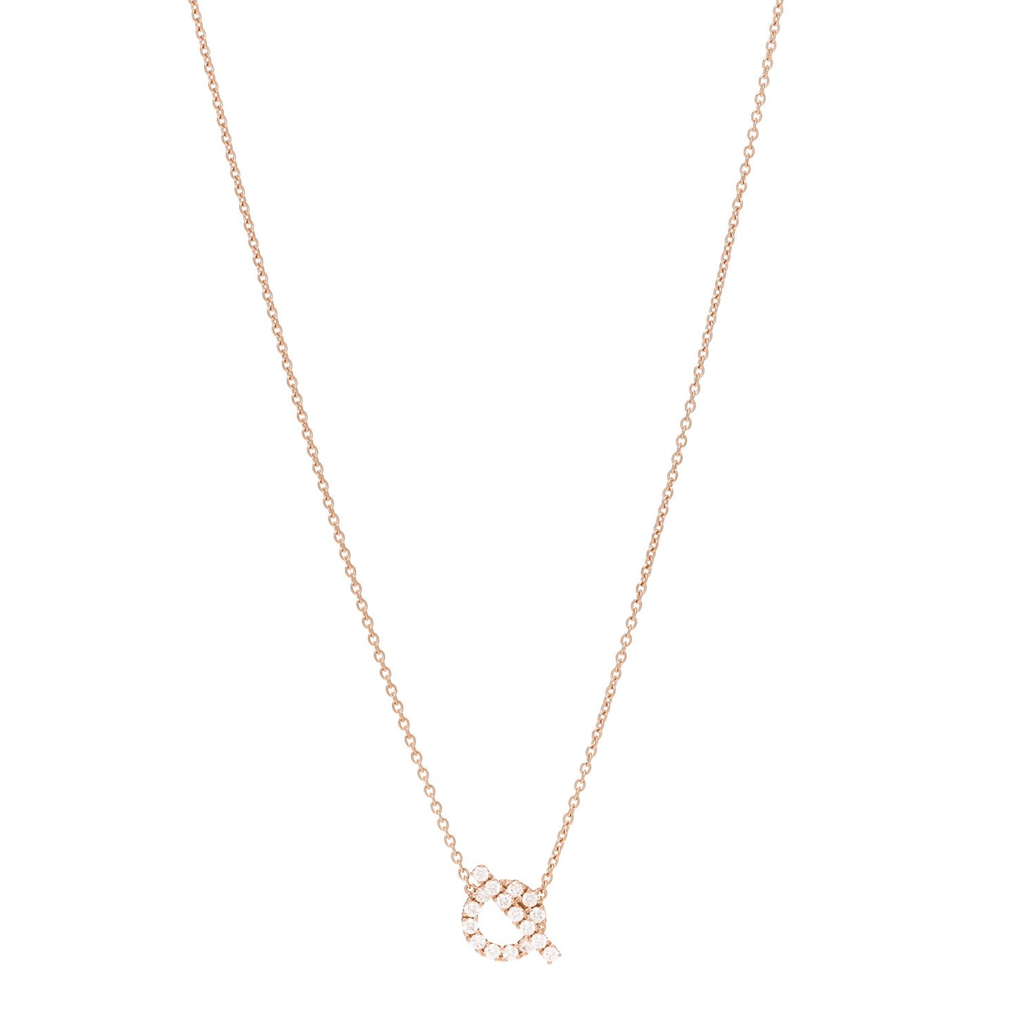 18K Rose Gold Diamond Finesse Pendant Necklace