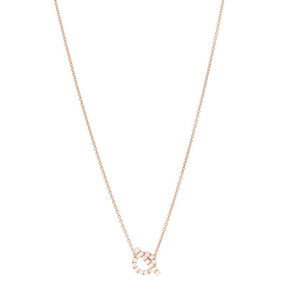 Hermes 18K Rose Gold Diamond Finesse Pendant Necklace 1 of 5