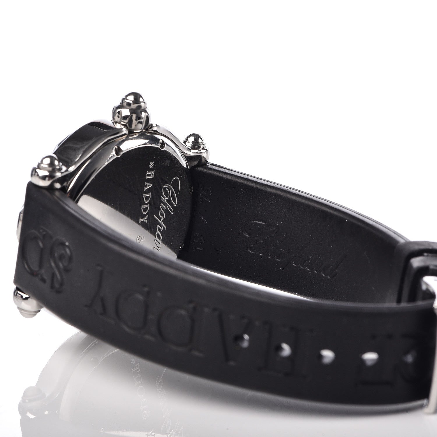 Chopard Stainless Steel Rubber Diamond 38mm Happy Sport Fish Quartz Watch Black 6 of 7