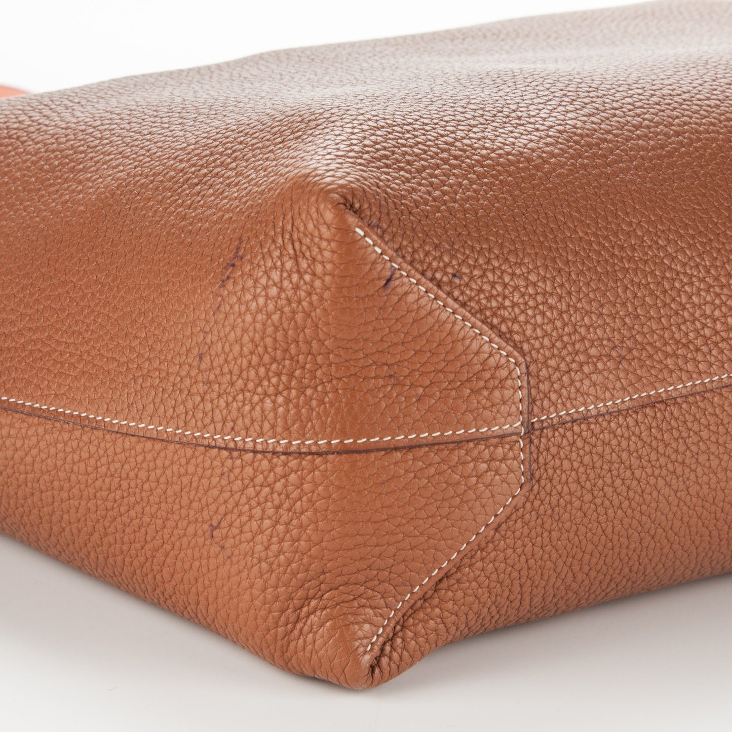 Taurillon Clemence Double Sens 36 Reversible Tote Gold Orange