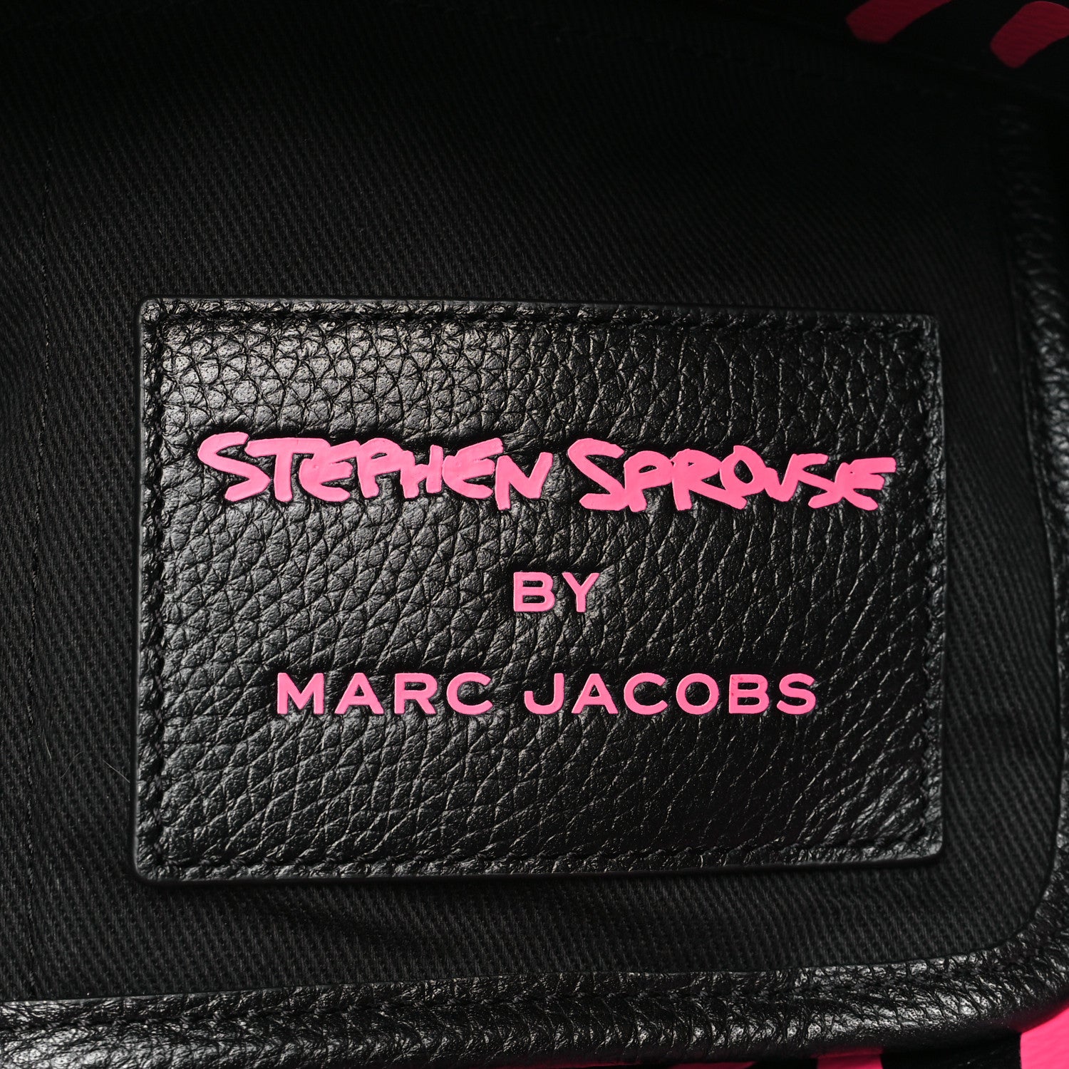 Marc Jacobs X STEPHEN SPROUSE Grained Calfskin Medium The Tote Bag Pink 6 of 9