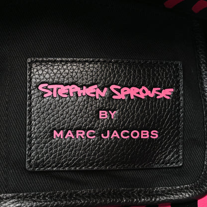 Marc Jacobs X STEPHEN SPROUSE Grained Calfskin Medium The Tote Bag Pink 6 of 9