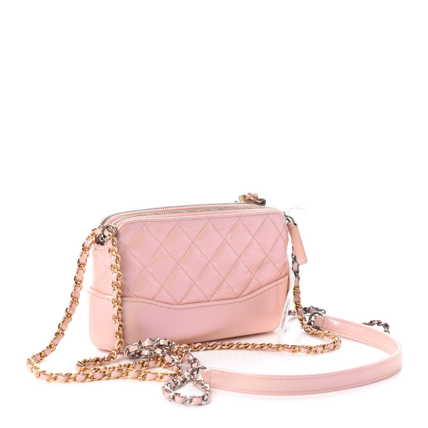 Chanel Iridescent Lambskin Calfskin Quilted Small Gabrielle Clutch With Chain Light Pink 3 of 10