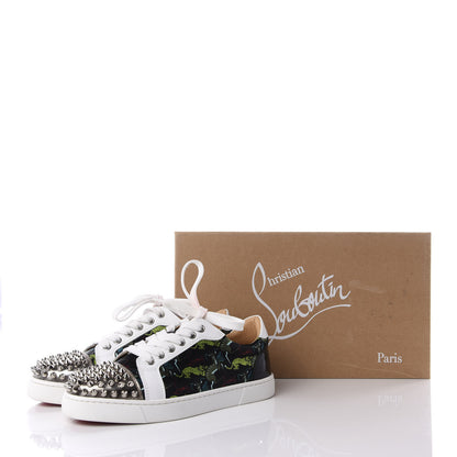 Christian Louboutin Calfskin Patent Satin Jaguar Printed Spike Vieira Low Top Sneakers 36 10 of 10