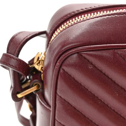 Saint Laurent Calfskin Matelasse Monogram Lou Camera Bag Dark Legion Red 16 of 22