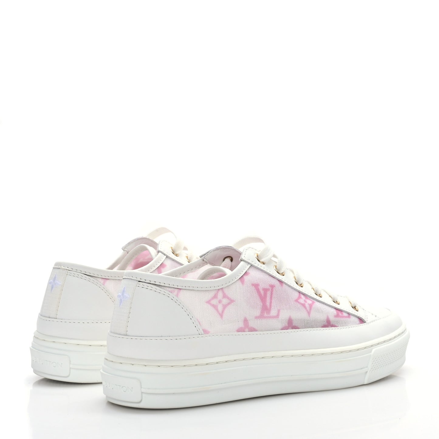 Technical Fabric Calfskin Monogram Stellar Sneakers 37 Pink