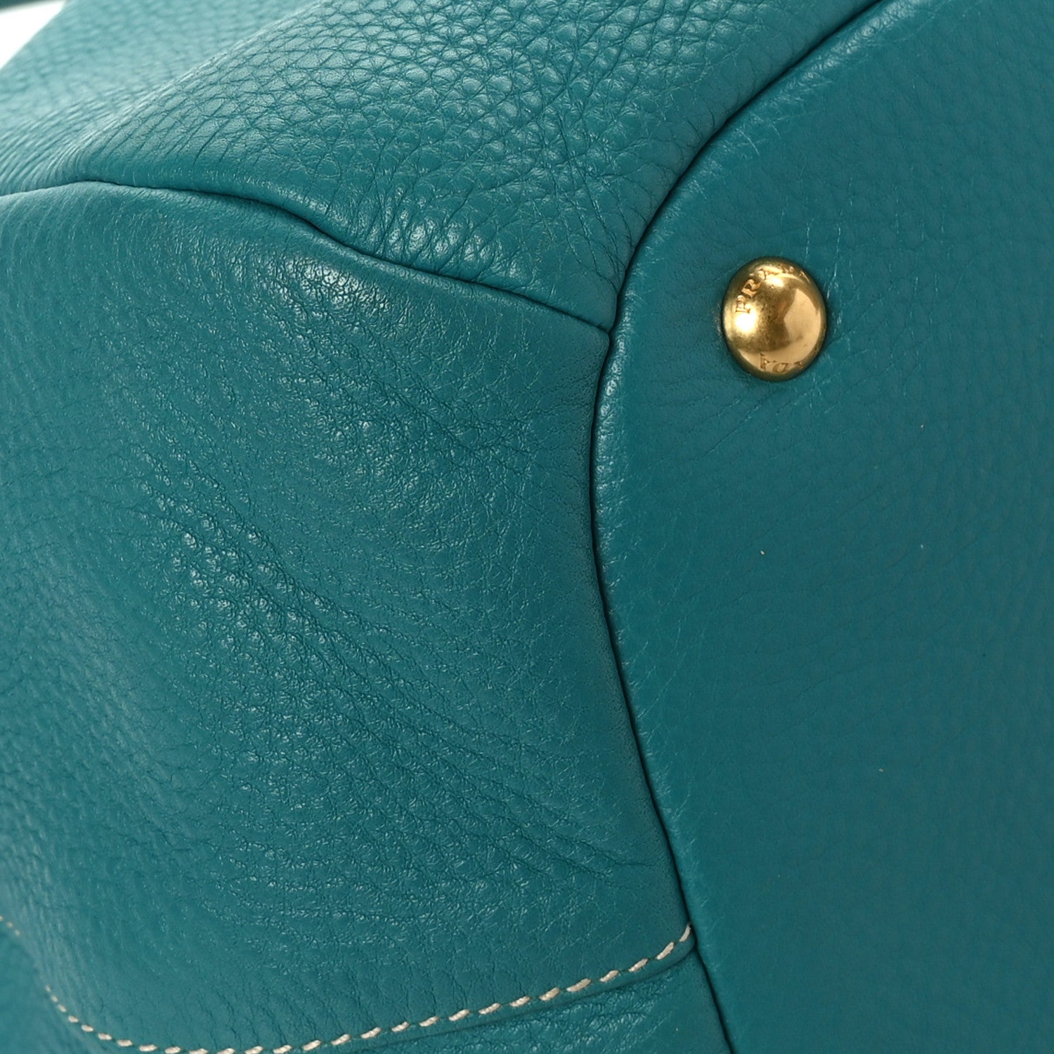 Prada Vitello Daino Shopping Tote Green 7 of 10