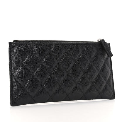 Chanel Caviar Quilted Mademoiselle Vintage Zip Pouch Black 3 of 8
