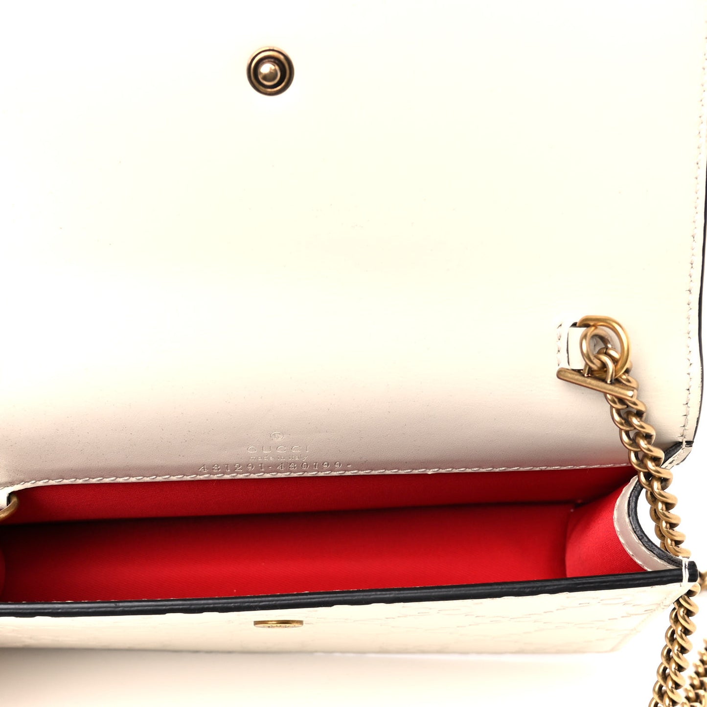 Guccissima Mini Cherry Chain Bag White