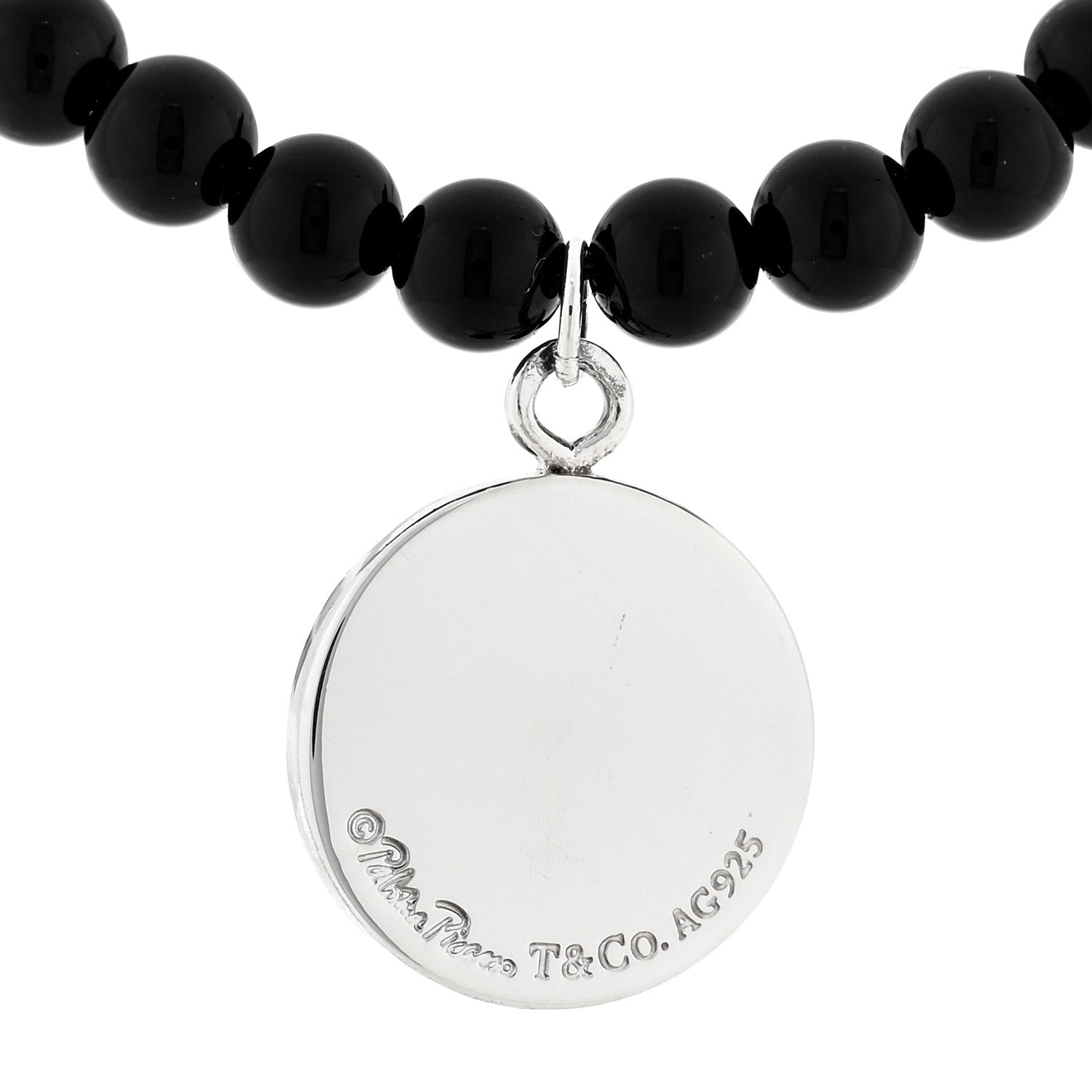 Tiffany Sterling Silver Black Onyx Bead Paloma Picasso Loving Heart Bracelet 3 of 3