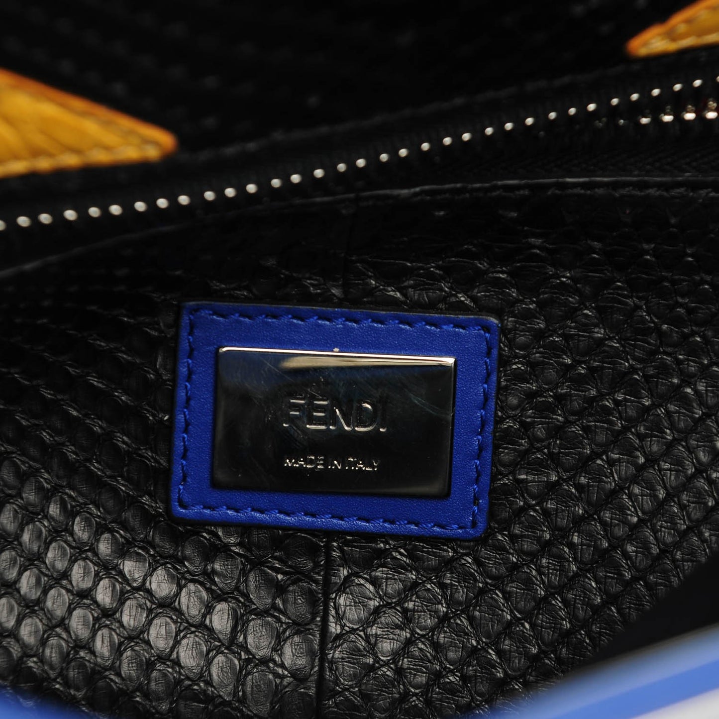 Vitello Morgan Python Crocodile Monster Eyes Medium Peekaboo Iconic Satchel Blue Neon Sunflower