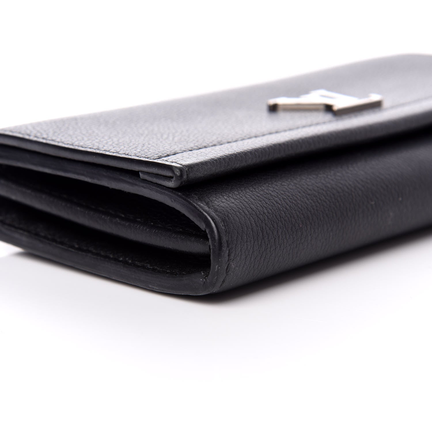 Louis Vuitton Calfskin Lockme II Wallet Black 6 of 9