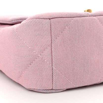Chanel Denim Quilted Medium Chanel 19 Flap Blue Pink 9 of 11